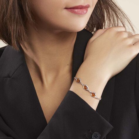 Bracelet Argent Blanc Mounyaae Ambre - Bracelets chaînes Femme | Marc Orian