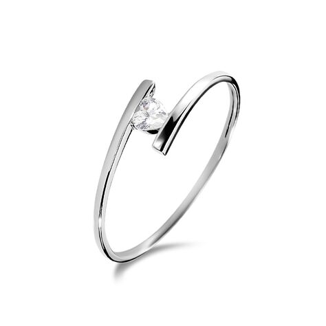 Bague Solitaire Moera Or Blanc Oxyde De Zirconium - Bagues Solitaire Femme | Marc Orian