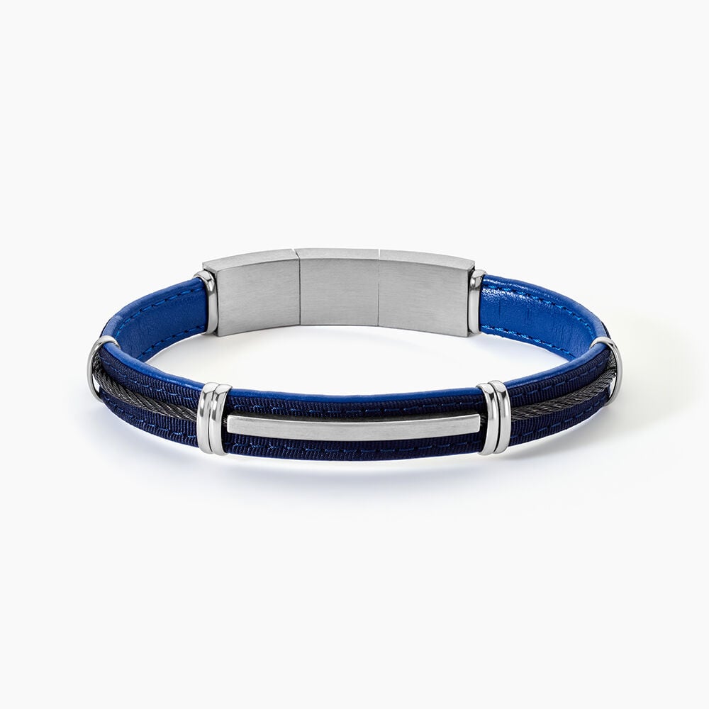Bracelet Jourdan Otto Cuir Bleu - Bracelets cuir Homme | Marc Orian
