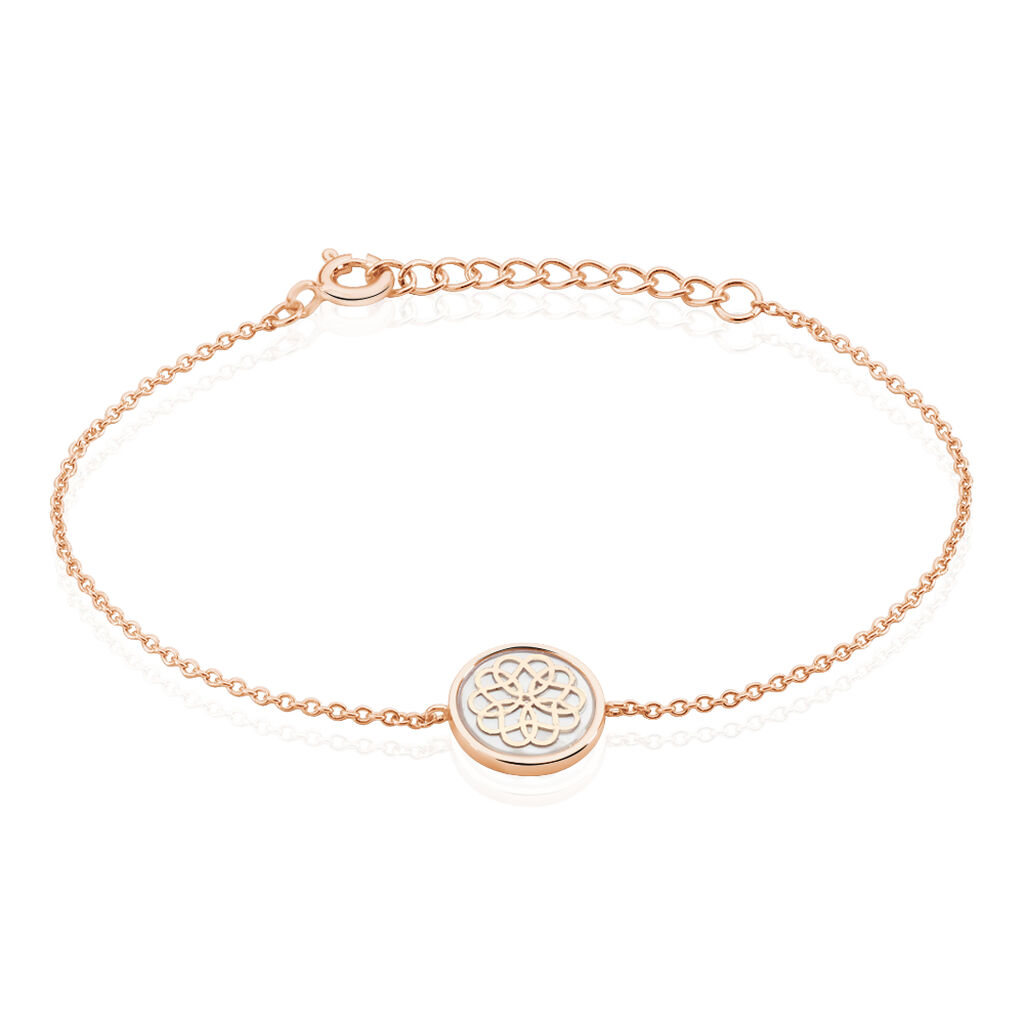 Bracelet Rosae Argent Rose Nacre - Bracelets Medailles Femme | Marc Orian