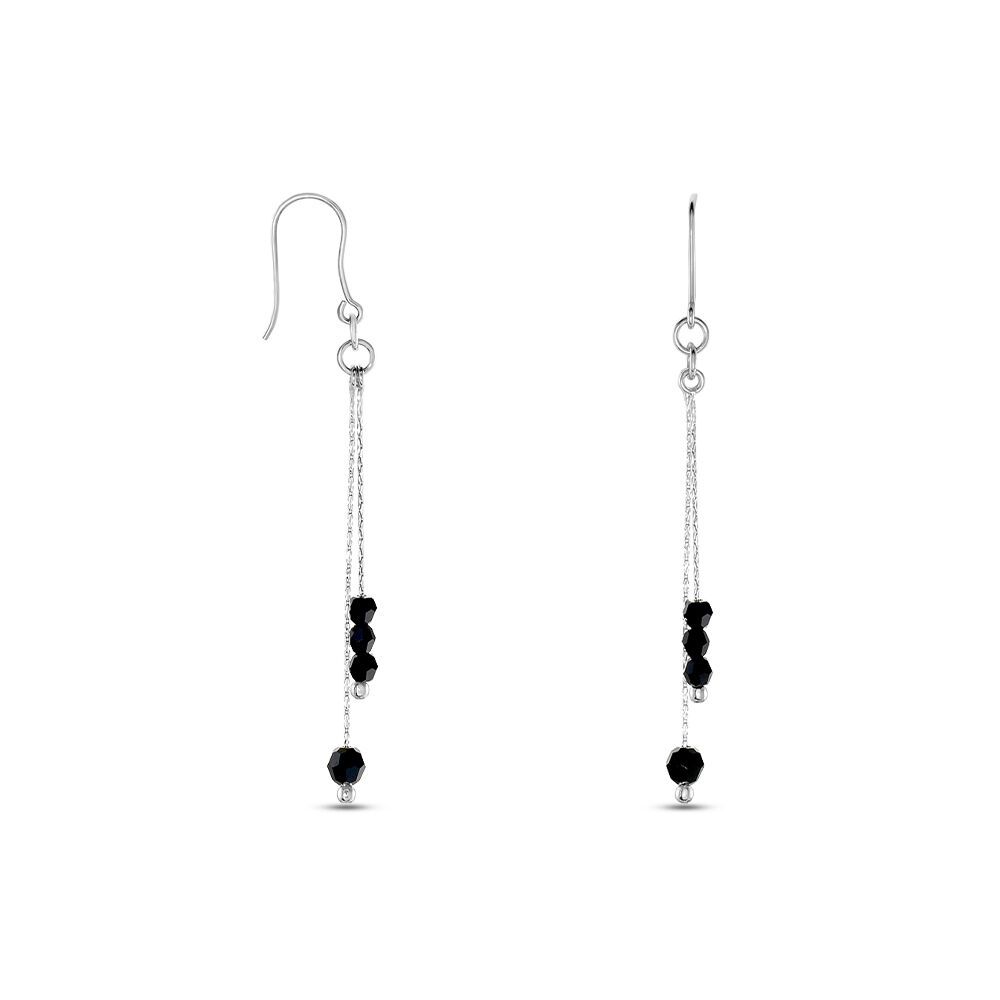 Boucles D'oreilles Pendantes Elisane Argent Blanc Pierre De Synthese - Pendantes Femme | Marc Orian