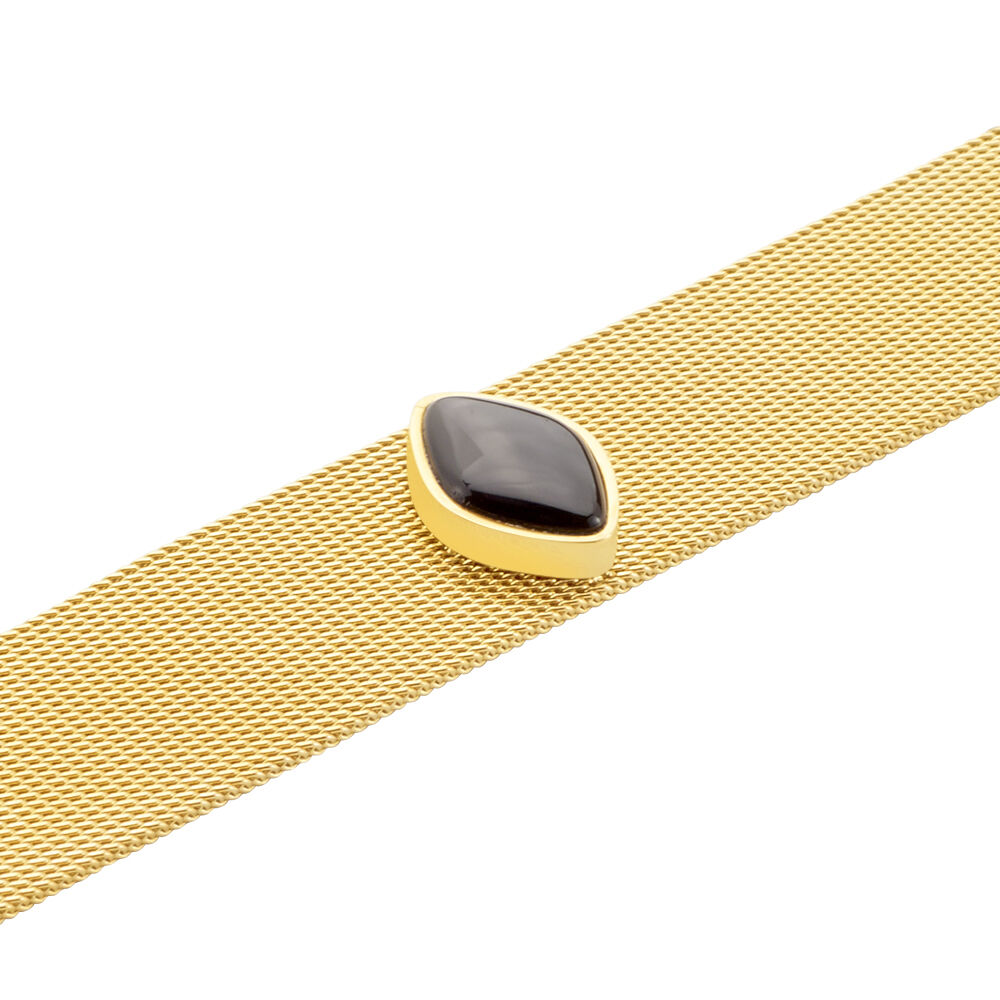 Bracelet Maille Acier Doré Ryad Agate - Bracelets mailles Femme | Marc Orian