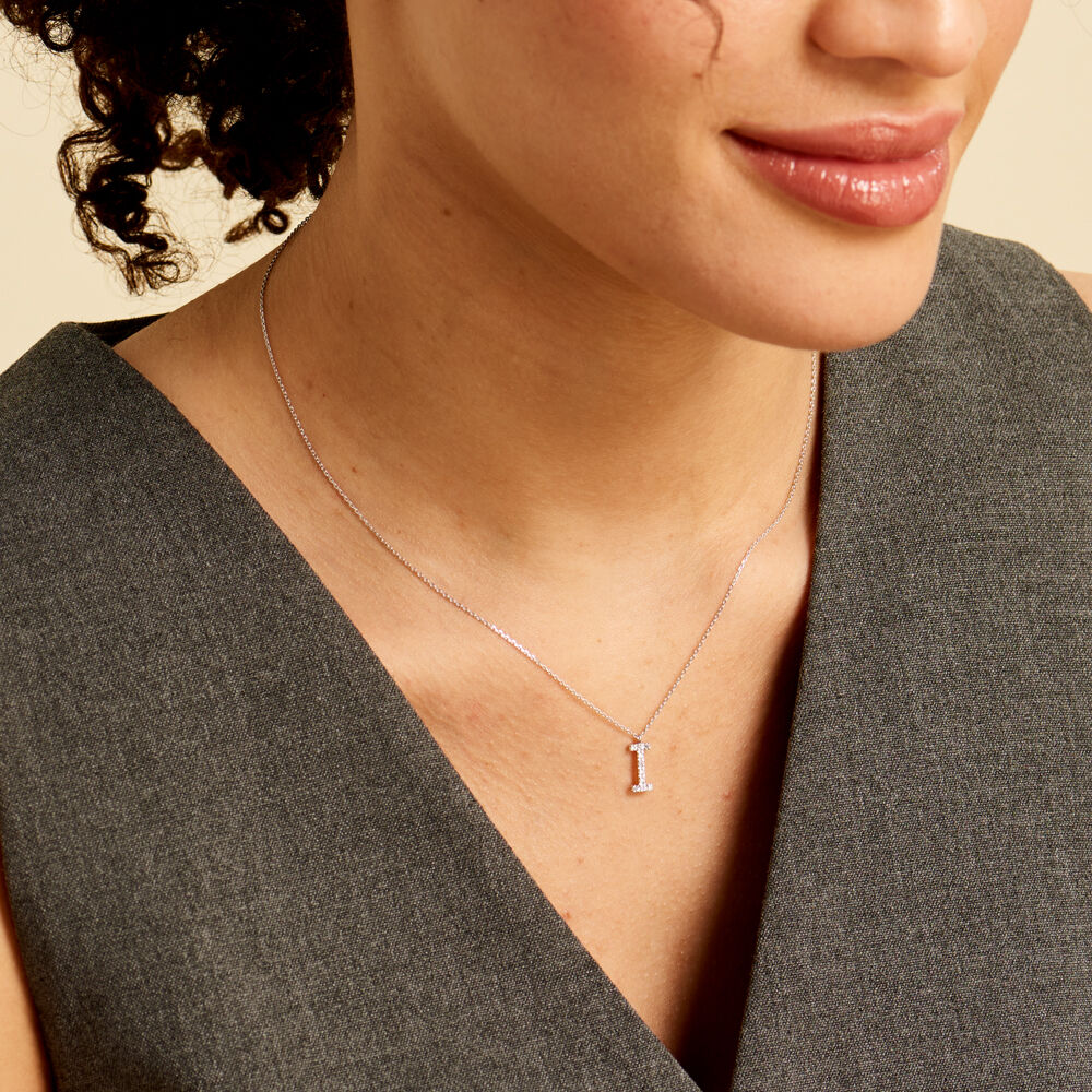 Collier Oran Or Blanc Diamant - Colliers avec pierres Femme | Marc Orian