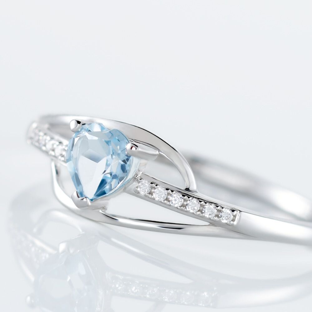 Bague Silucia Or Blanc Topaze Et Oxyde De Zirconium - Bagues pierres fines Femme | Marc Orian