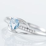 Bague Silucia Or Blanc Topaze Et Oxyde De Zirconium - Bagues pierres fines Femme | Marc Orian