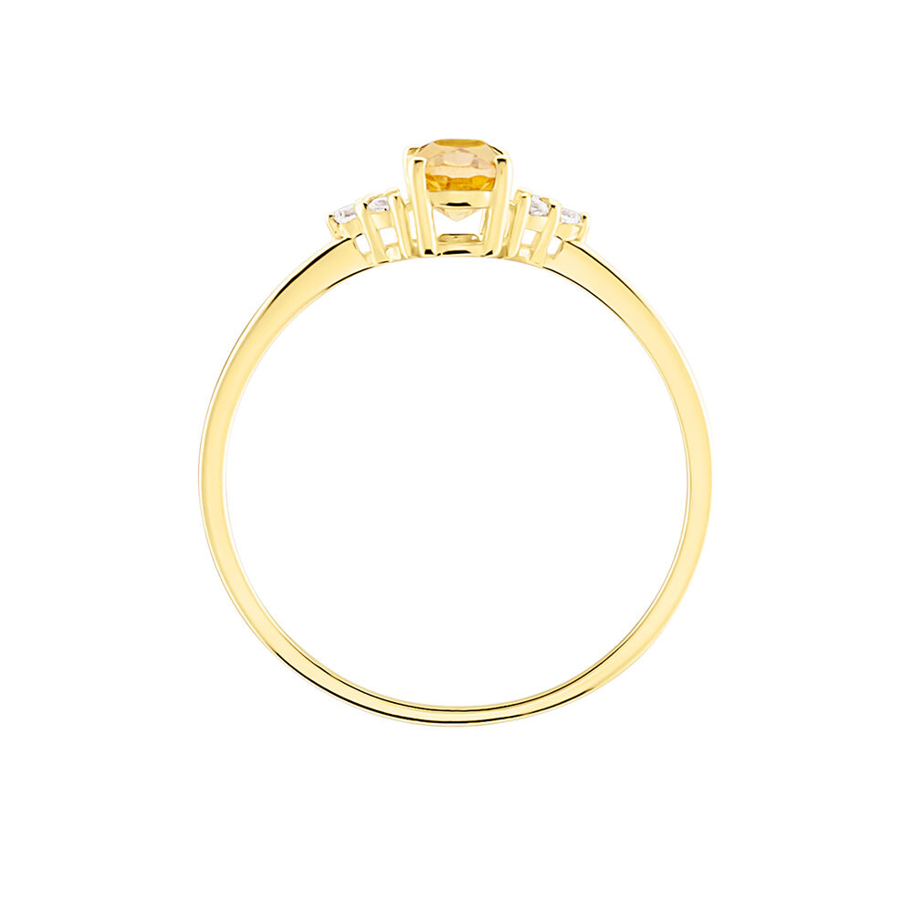 Bague Diapre Or Jaune Citrine Oxyde De Zirconium - Bagues pierres fines Femme | Marc Orian