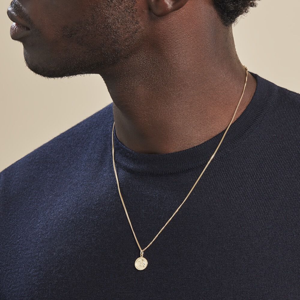 Pendentif Ange Rond Sable Or Jaune - Médailles et médaillons Famille | Marc Orian