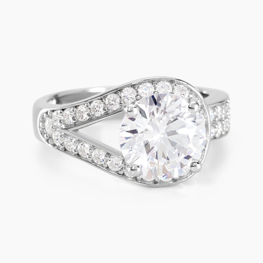 Bague Melisse Argent Blanc Oxyde De Zirconium - Solitaires Femme | Marc Orian