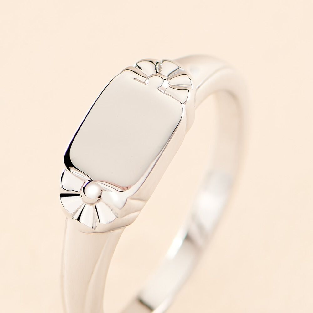 Chevalière Darian Argent Blanc - Chevalières Femme | Marc Orian