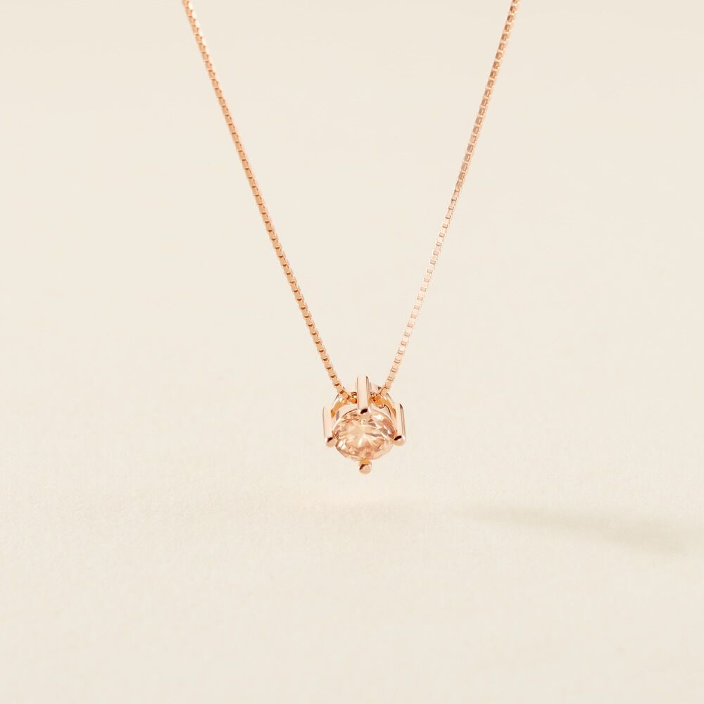 Collier Solitaire Argent Rose Rio Santa Teresa Oxyde De Zirconium - Colliers solitaires Femme | Marc Orian