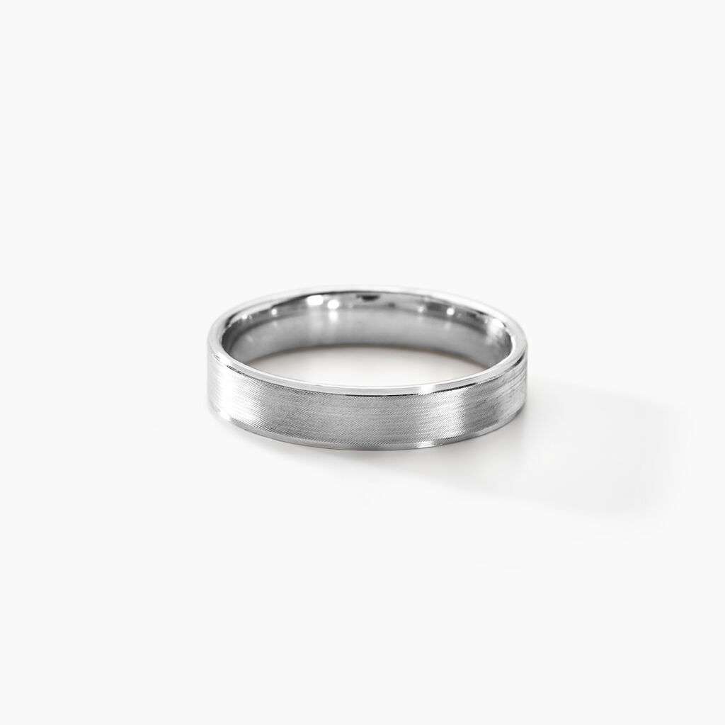 Alliance Sudem Ruban Plat Argent Blanc - Alliances Famille | Marc Orian