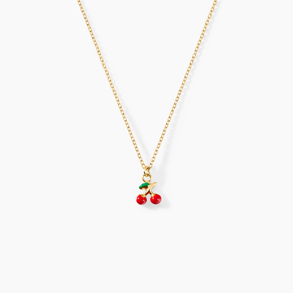 Collier Cherry Cerise Argent Dor&eacute; A L'Or 750/1000 - Colliers ete Enfant | Marc Orian