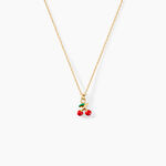 Collier Cherry Cerise Argent Dor&eacute; A L'Or 750/1000 - Colliers ete Enfant | Marc Orian