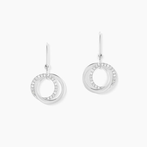 Boucles D'oreilles Pendantes Or Blanc Tresha Diamants - Boucles d'oreilles pierres précieuses Femme | Marc Orian