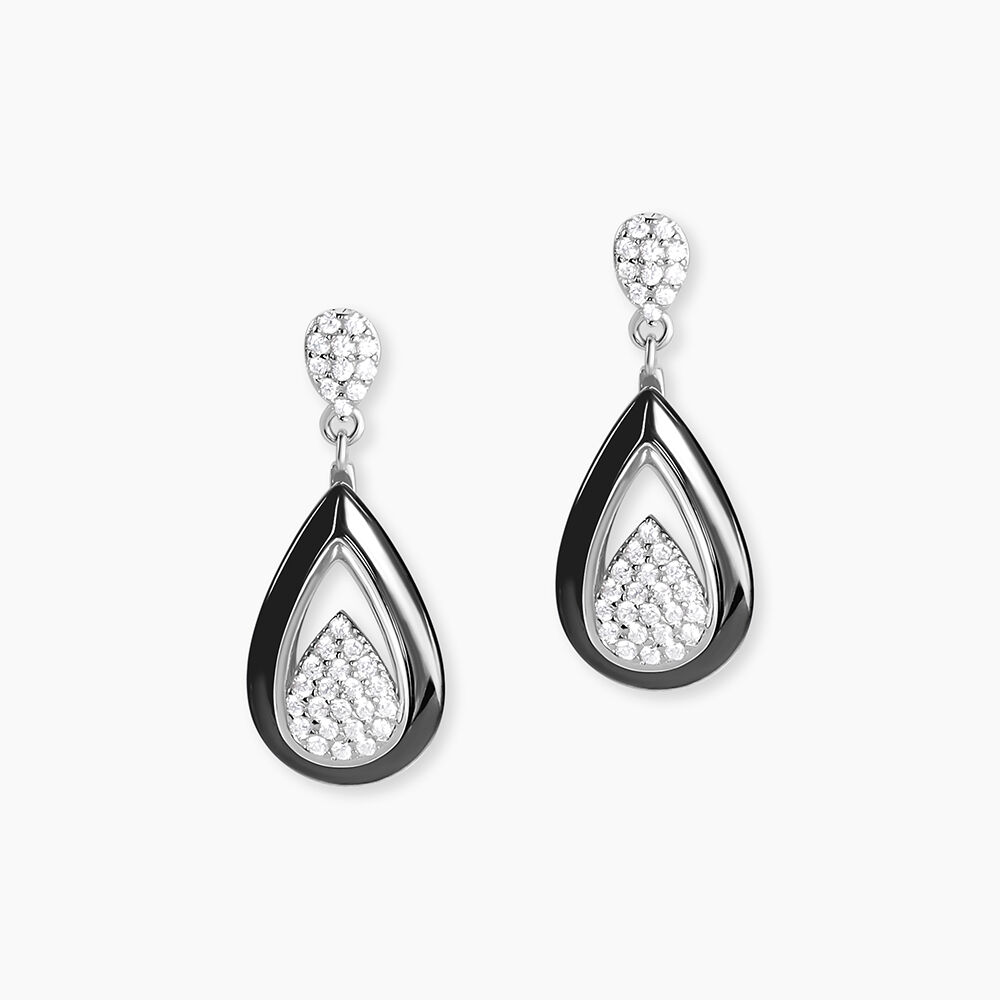 Boucles D'oreilles Pendantes Marina Cera Argent  C&eacute;ramique Et Oxyde - Pendantes Femme | Marc Orian
