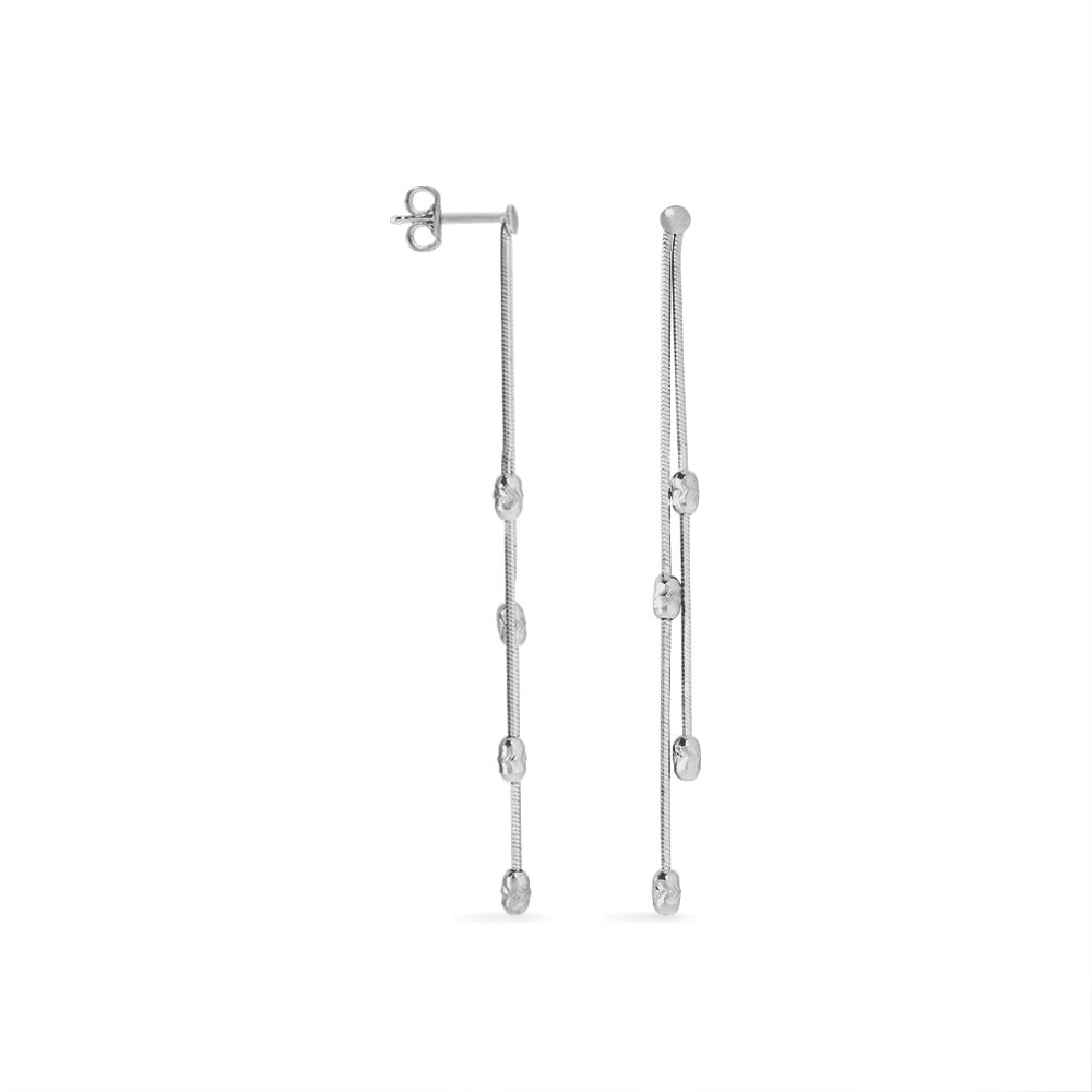 Boucles D'oreilles Pendantes Linda Argent Blanc - Pendantes Femme | Marc Orian