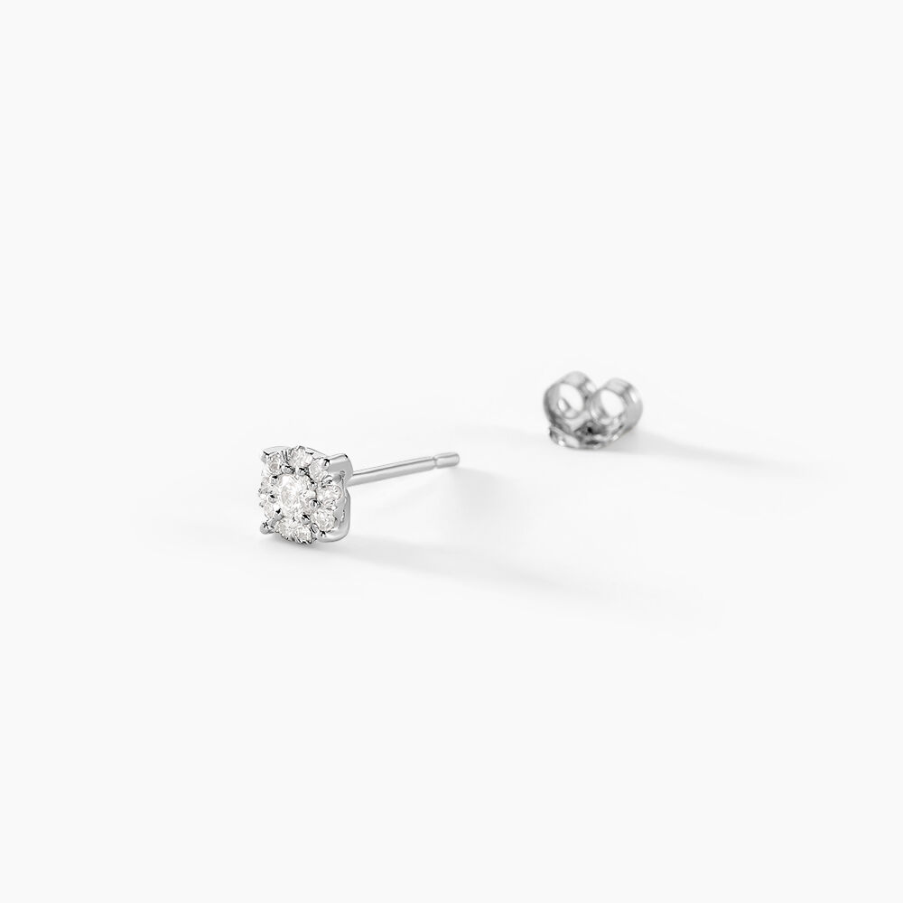 Boucles D'oreilles Puces Artemis Or Blanc Diamant - Puces Femme | Marc Orian