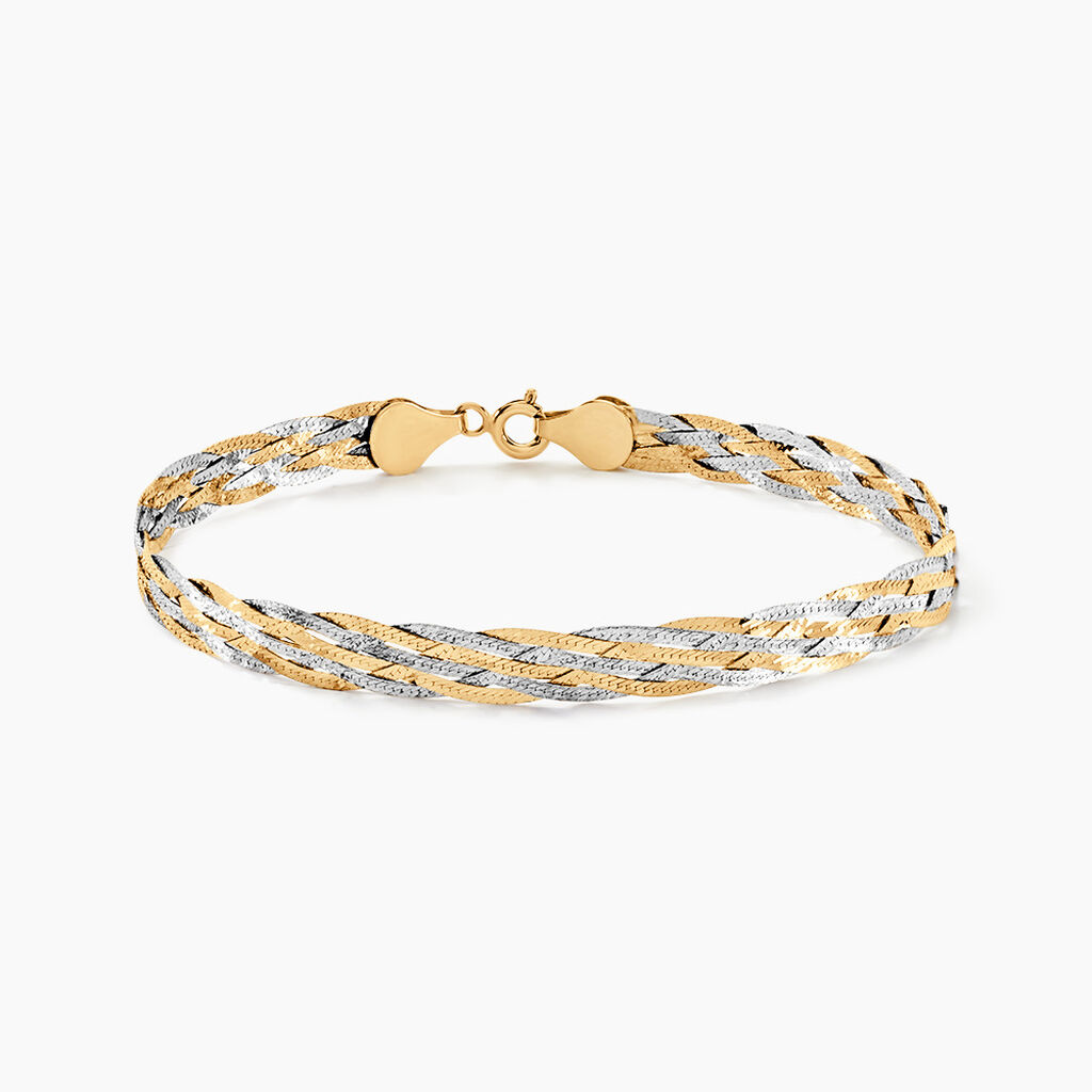 Bracelet Jasmin Tresse Or Bicolore - Bracelets cha&icirc;nes Femme | Marc Orian