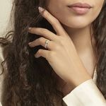 Bague Or Blanc Monroe P&eacute;ridot Oxydes De Zirconium - Bagues avec pierre Femme | Marc Orian