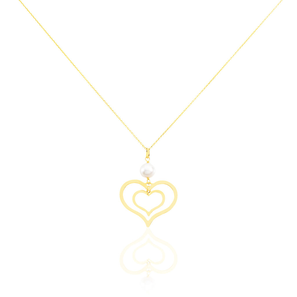 Collier Double Ajoure Or Jaune Perle De Culture - Colliers avec pierres Femme | Marc Orian