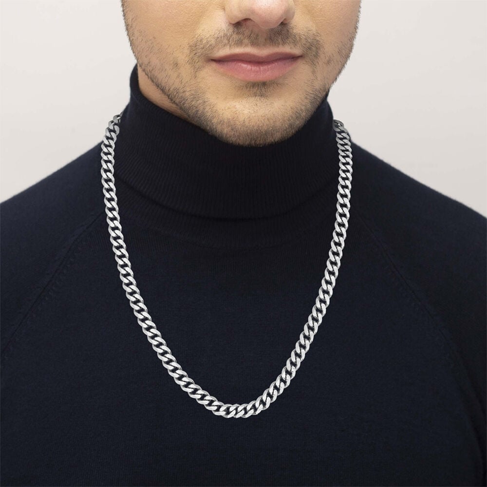 Collier Boss Chain Link Acier Blanc - Colliers Homme | Marc Orian