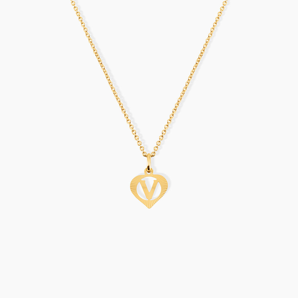 Pendentif Eudocie Coeur Lettre Or Jaune - Pendentifs Famille | Marc Orian