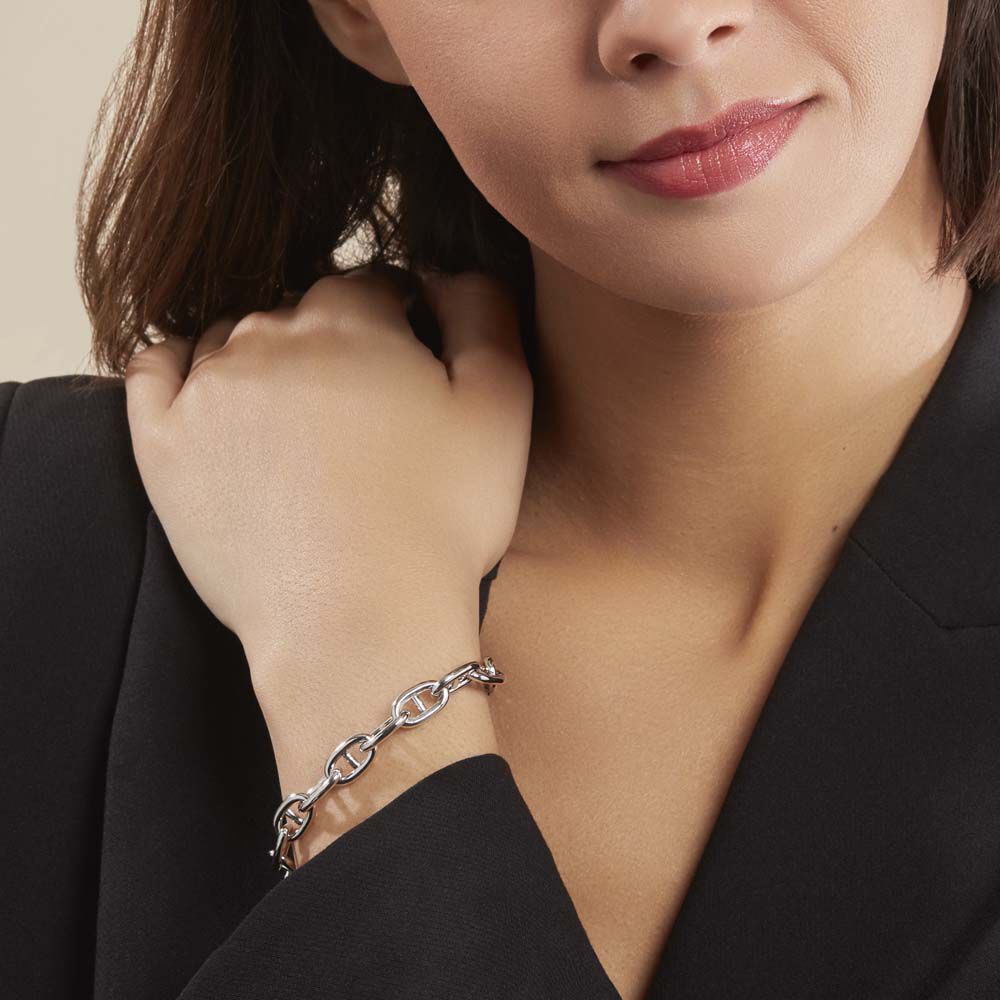 Bracelet Nazima Maille Marine Argent Blanc - Bracelets chaînes Femme | Marc Orian