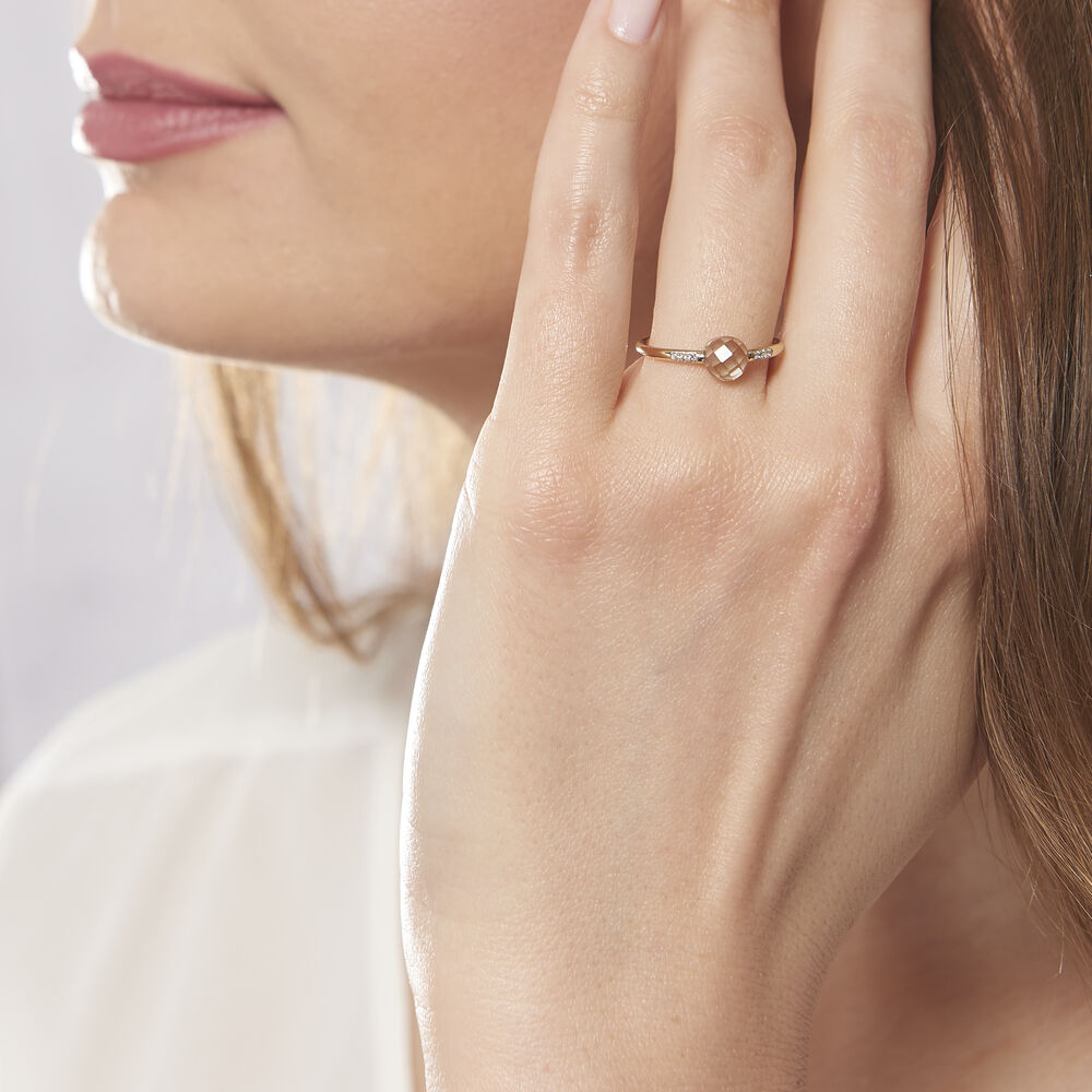 Bague Bonbon Or Jaune Prasiolite Et Oxyde De Zirconium - Bagues avec pierre Femme | Marc Orian
