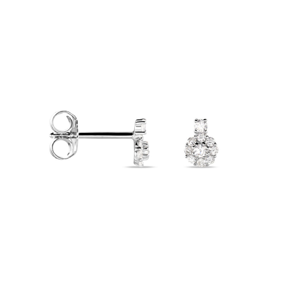 Boucles D'oreilles Puces Melyna Argent Blanc Oxyde De Zirconium - Puces Femme | Marc Orian
