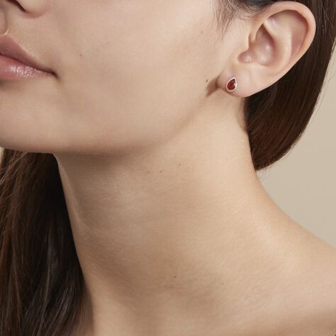 Boucles D'oreilles Puces Argent Blanc Junie Ambre - Clous d'oreilles Femme | Marc Orian