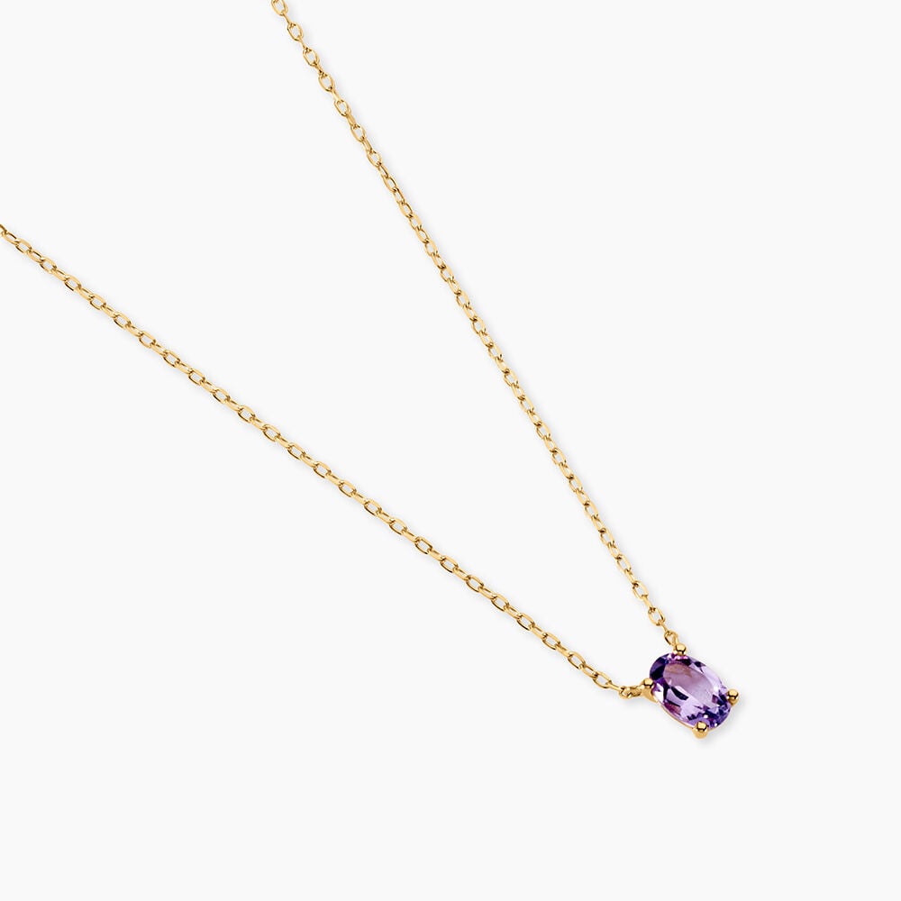 Collier Ovale Or Jaune Am&eacute;thyste - Colliers solitaires Femme | Marc Orian