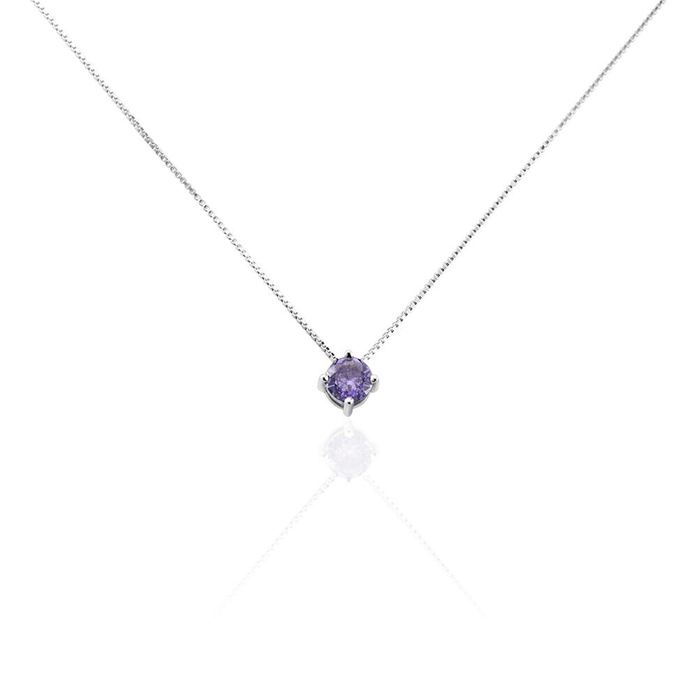 Collier Solitaire Argent Blanc Rio Santa Teresa Oxyde De Zirconium - Colliers solitaires Femme | Marc Orian