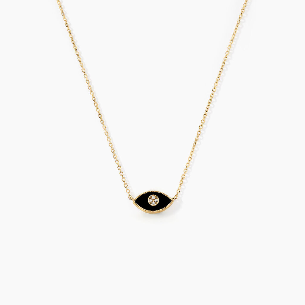 Collier Matiasma Or Jaune Onyx Diamant - Colliers avec pierres Femme | Marc Orian