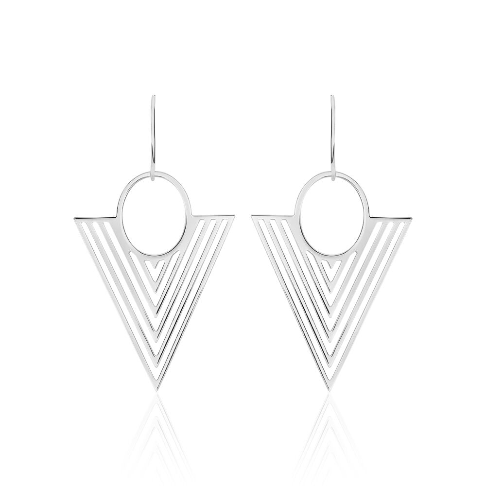 Boucles D'oreilles Pendantes Assala Argent Blanc - Pendantes Femme | Marc Orian