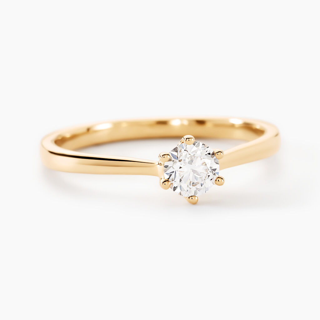 Bague Solitaire Athena Or Jaune Diamant - Parures de mariage Femme | Marc Orian