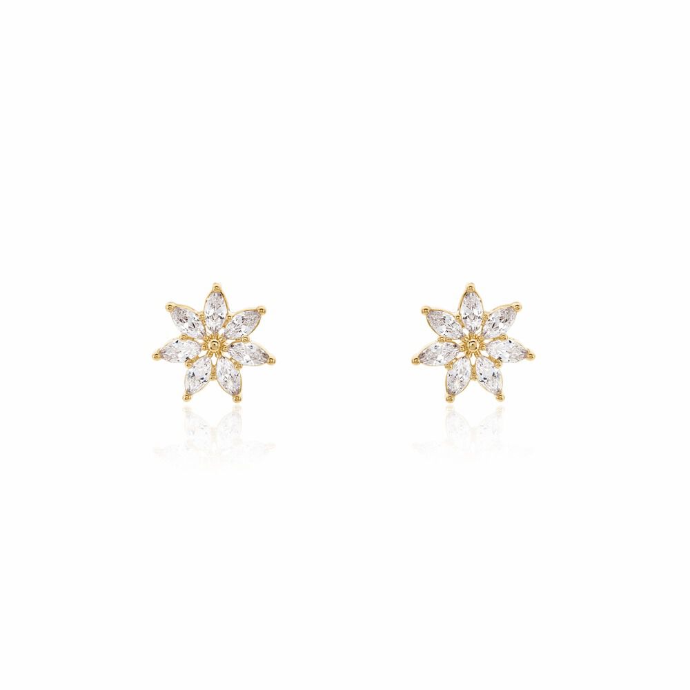 Boucles D'oreilles Puces Mia Plaqué Or Doré Oxyde De Zirconium - Puces Femme | Marc Orian