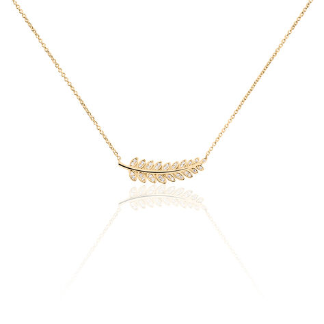 Collier Luz Plaqu&eacute; Or Jaune Oxyde De Zirconium - Colliers avec pierres Femme | Marc Orian