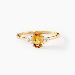Bague Diapre Or Jaune Citrine Oxyde De Zirconium - Bagues pierres fines Femme | Marc Orian