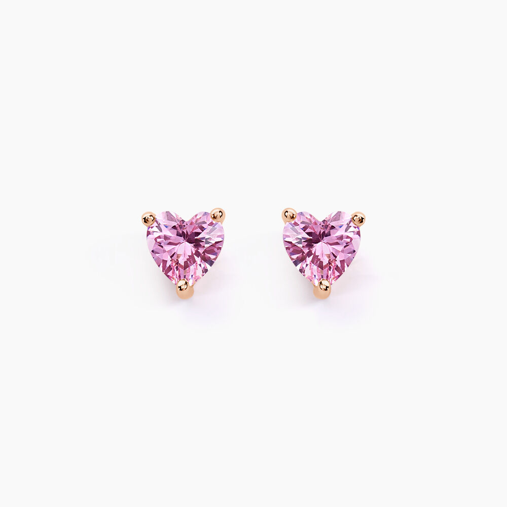 Boucles D'oreilles Puces Kelvyn Argent Rose Oxyde De Zirconium - Puces Femme | Marc Orian