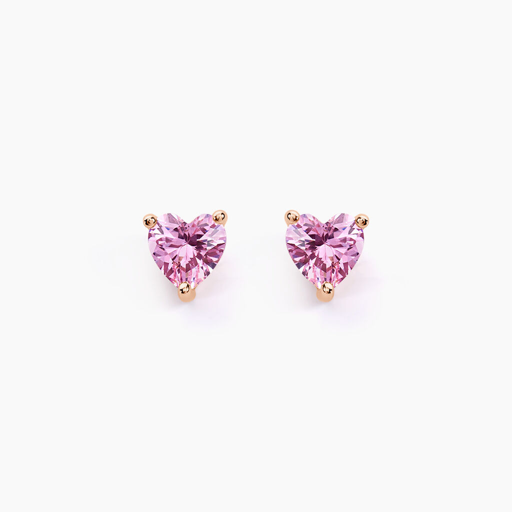 Boucles D'oreilles Puces Kelvyn Argent Rose Oxyde De Zirconium - Puces Femme | Marc Orian