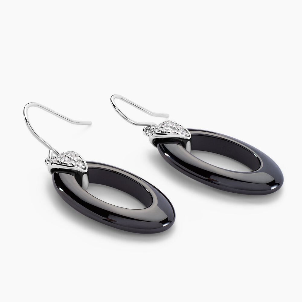 Boucles D'oreilles Pendantes Peer Argent Blanc Oxyde De Zirconium - Pendantes Femme | Marc Orian
