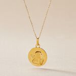 Pendentif Ange Rond Effet Diamante Or Jaune - Bijoux personnalis&eacute;s Famille | Marc Orian