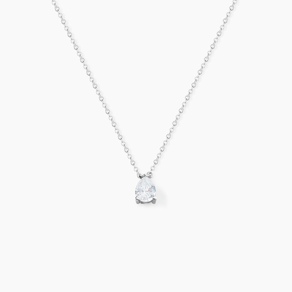 Collier Carolyn Argent Blanc Oxyde De Zirconium - Colliers solitaires Femme | Marc Orian