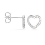 Boucles D'oreilles Puces Argent Blanc Saverio Oxydes De Zirconium - Puces Femme | Marc Orian