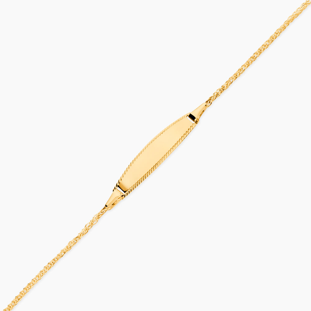 Bracelet Identit&eacute; Euriel Maille Palmier Or Jaune - Gourmettes Enfant | Marc Orian