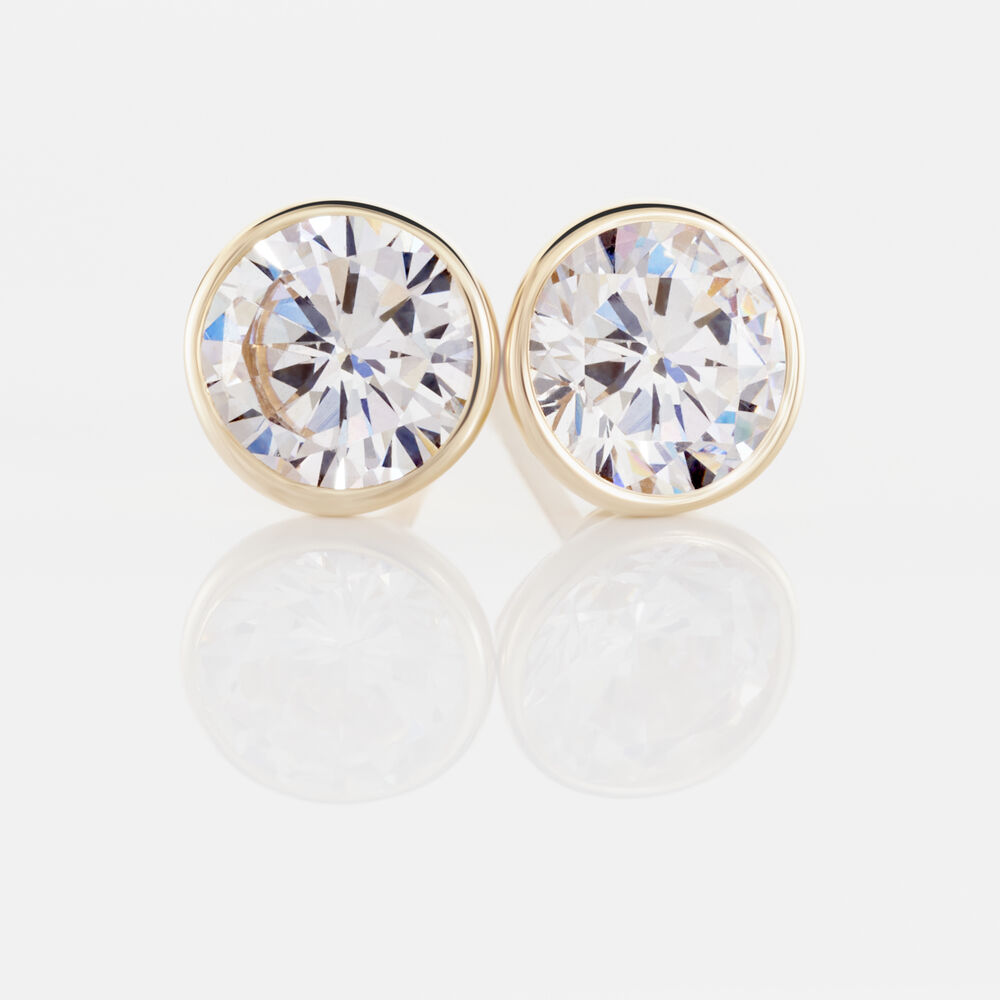 Boucles D'oreilles Puces Franze Or Jaune Oxyde De Zirconium - Puces Femme | Marc Orian