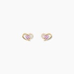 Boucles D'Oreilles Puces Creighton Argent Dor&eacute; A L'Or 750/1000 Am&eacute;thyste Oxyde De Zirconium - Puces Femme | Marc Orian