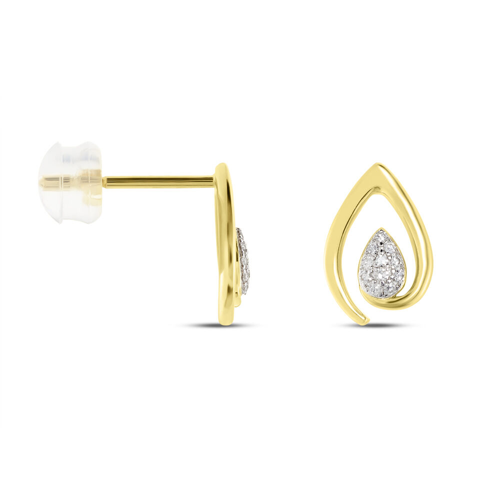 Boucles D'oreilles Or Jaune Sheilana Diamants - Puces Femme | Marc Orian