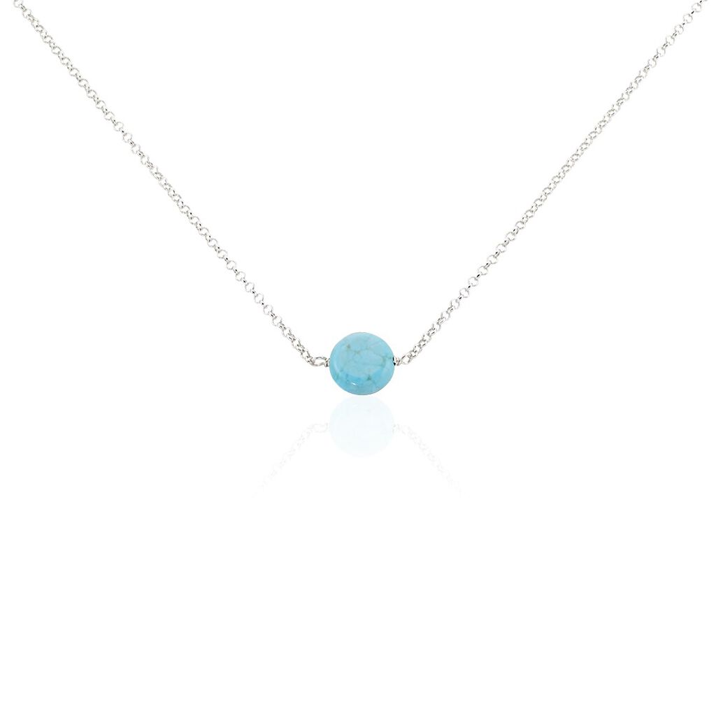 Collier Graziana Argent Blanc Turquoise - Colliers avec pierres Femme | Marc Orian