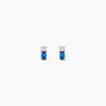 Boucles D'oreilles Puces Argent Blanc Augusts Oxydes De Zirconium - Puces Femme | Marc Orian